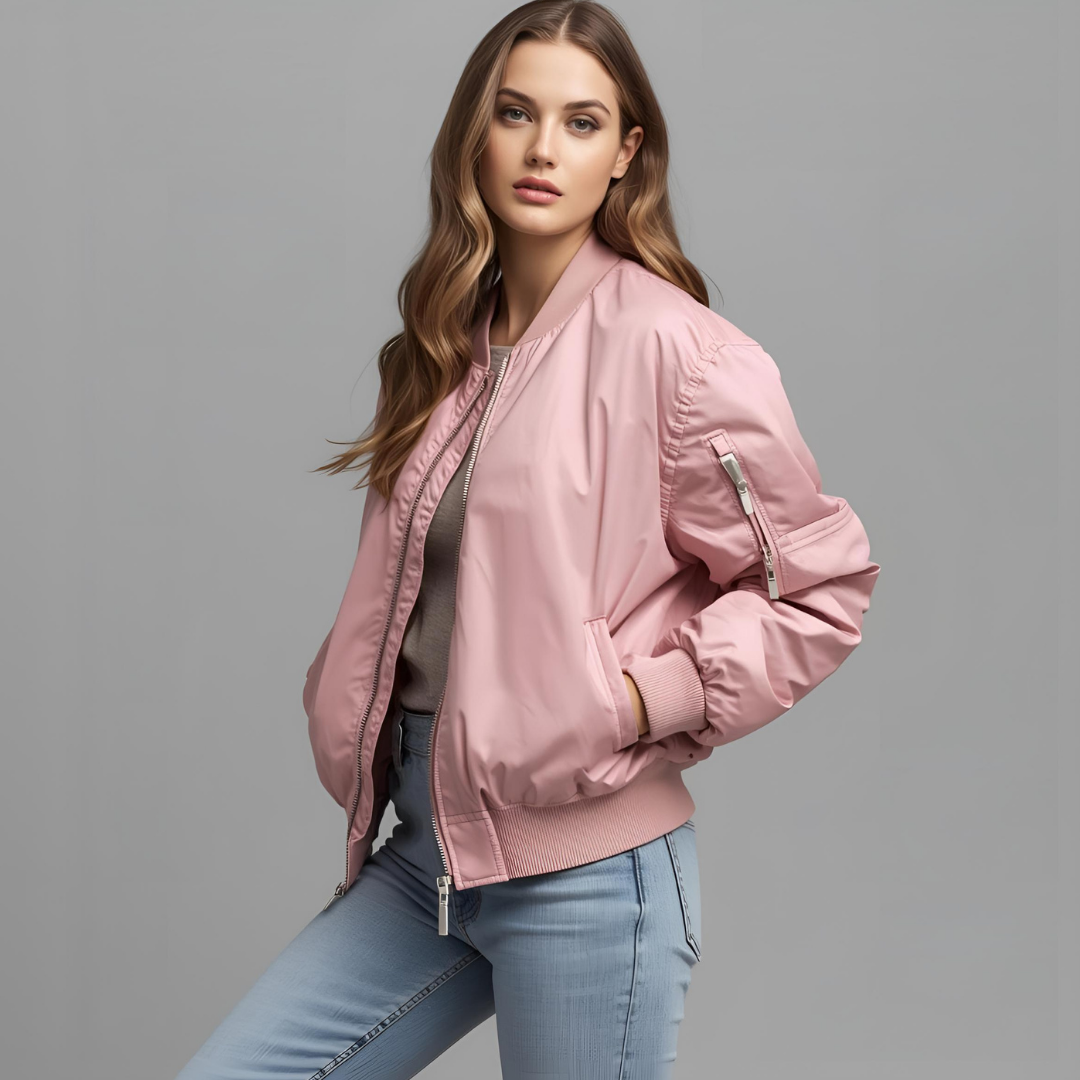 LUNA | Soft Pink Bomber Jacket