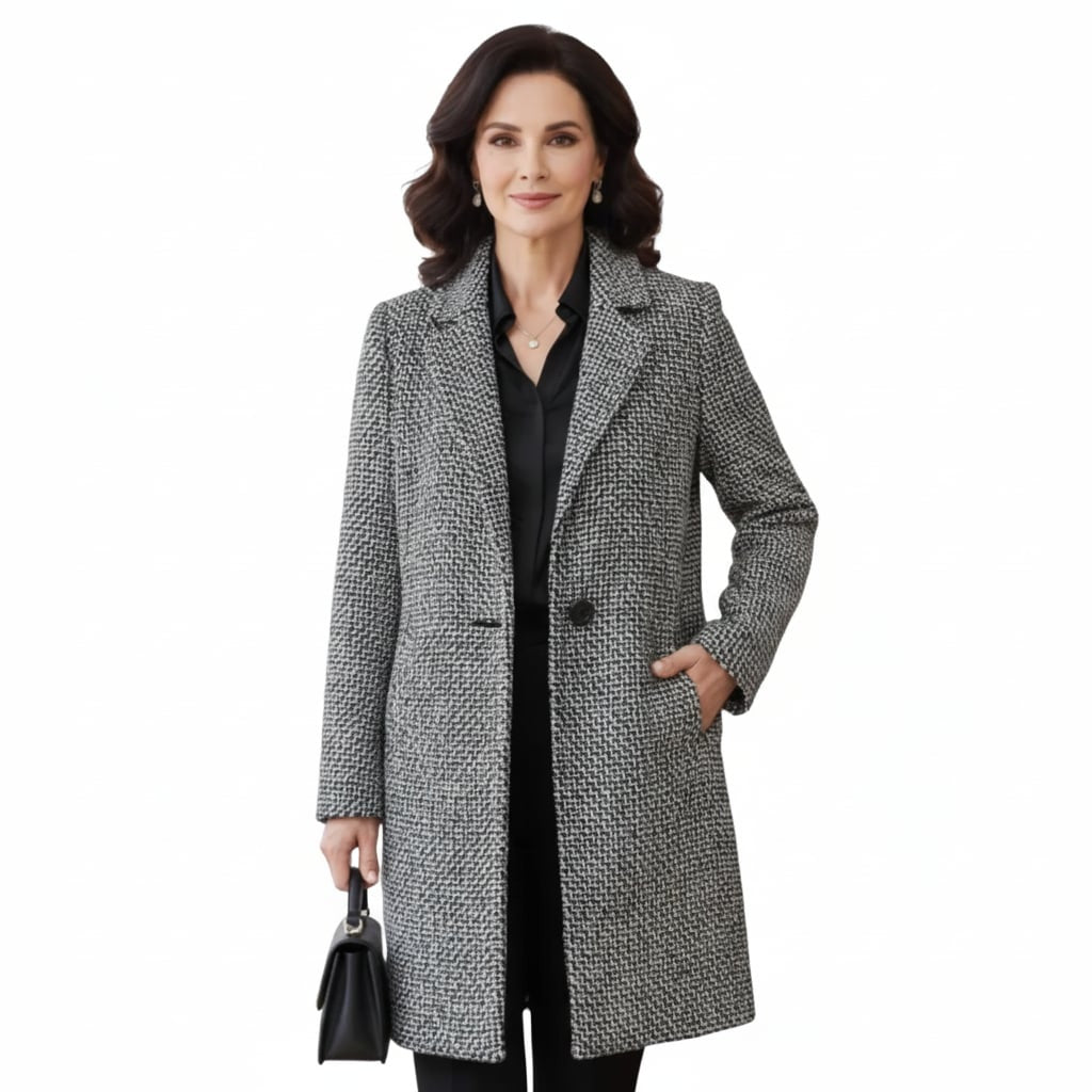 Annah Women’s Longline Wool Winter Coat – Slim Fit Elegant Overcoat for Cold Weather Style
