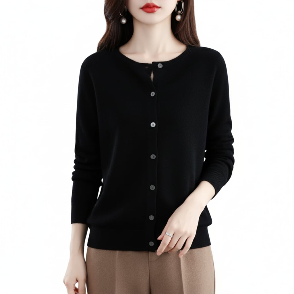 Amelia Women’s Wool Cardigan – Soft Button-Down Sweater with Relaxed Fit