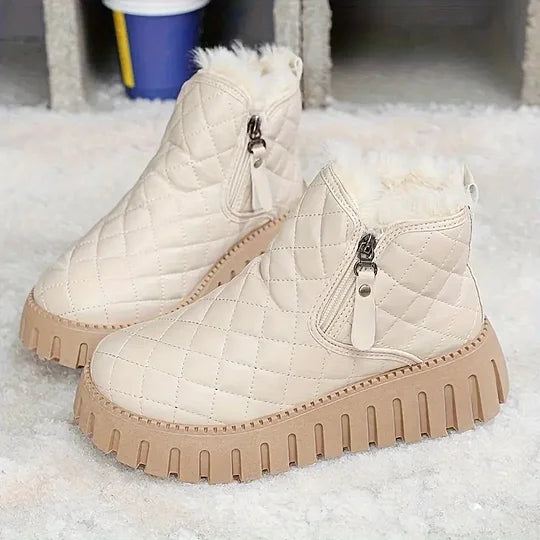 Alessia Women’s Winter Boots – Warm Lined Casual Ankle Boots with Side Zipper