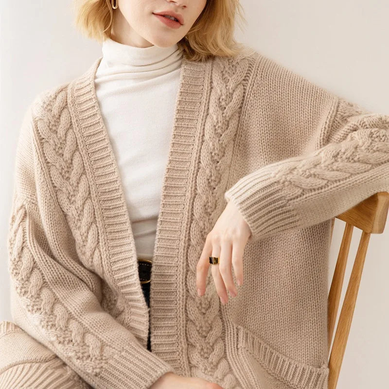 Gracy Women’s Knit Cardigan – Cotton Knit Oversized Chunky Cardigan