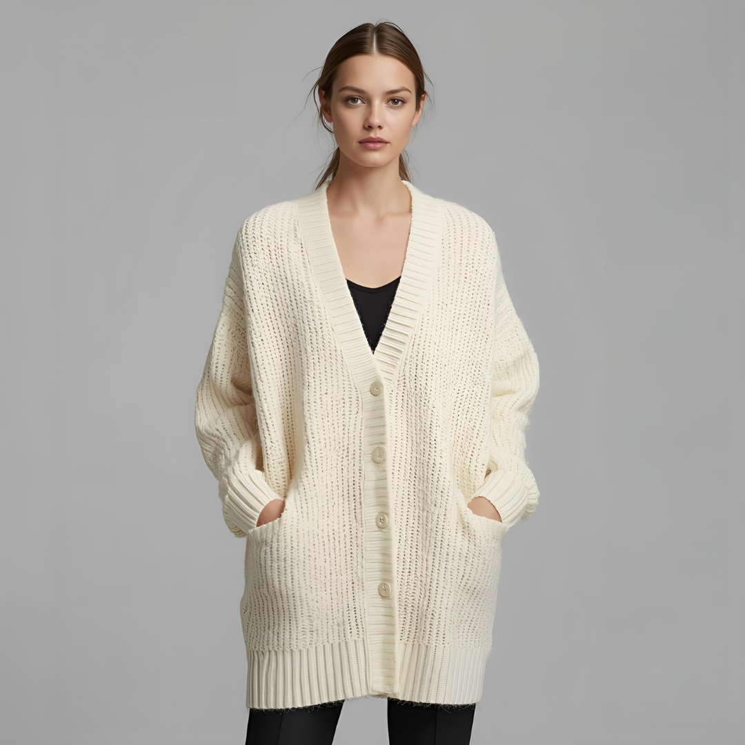 SERA | Elegant Beige Long Cardigan