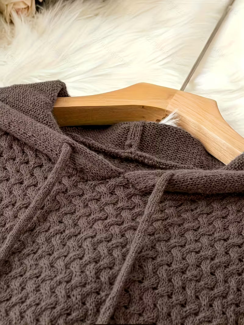 Adalyn Women’s Sweater Dress – Hooded Knit Dress with Long Sleeves for Cozy Style