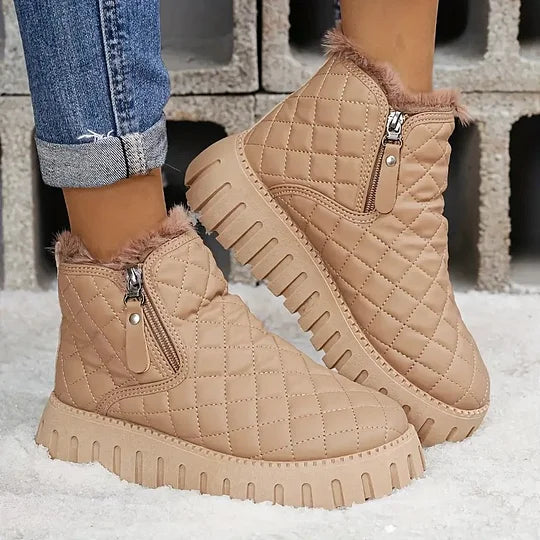 Alessia Women’s Winter Boots – Warm Lined Casual Ankle Boots with Side Zipper