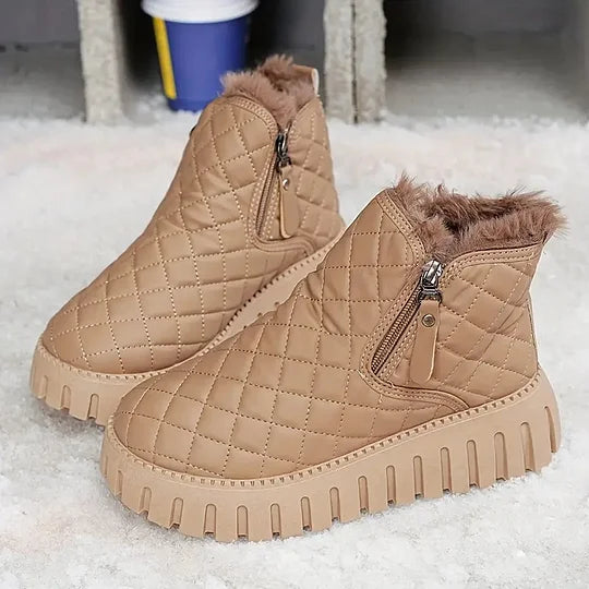 Alessia Women’s Winter Boots – Warm Lined Casual Ankle Boots with Side Zipper