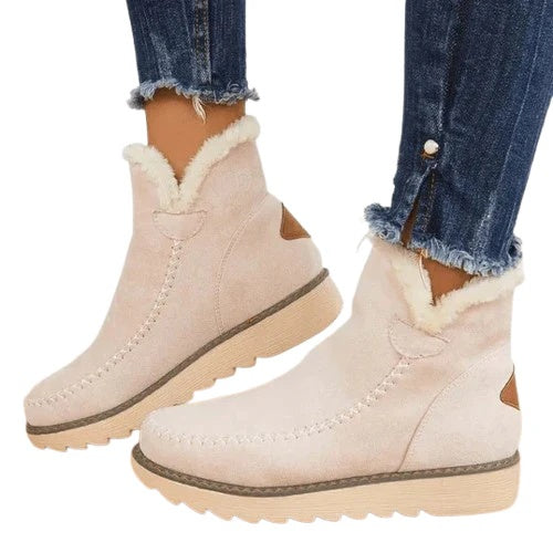 Harper Women’s Wedge Winter Boots – Fleece-Lined Slip-On Comfort