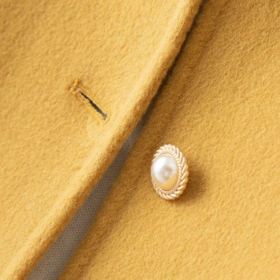 Cherry Women’s Button-Up Coat – Soft Wool Jacket with Spread Collar