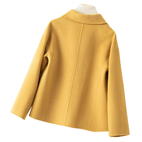 Cherry Women’s Button-Up Coat – Soft Wool Jacket with Spread Collar