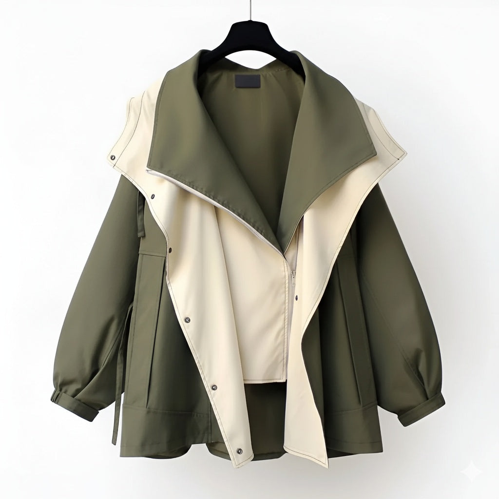 Emilia Women’s Windbreaker Jacket – Waterproof Double-Layer Jacket with Adjustable Drawcord Waist