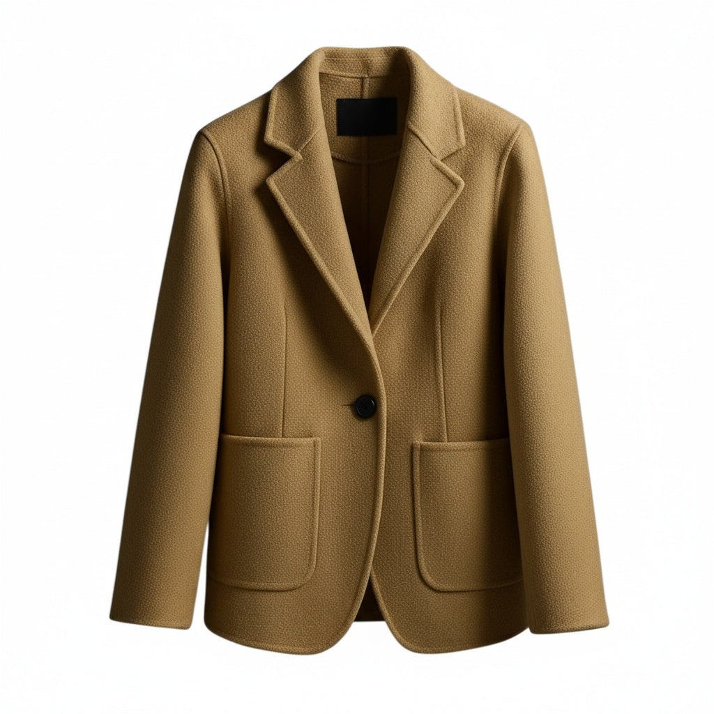 Clarita Women’s Wool Blazer – Structured Single-Button Jacket with Notched Lapel