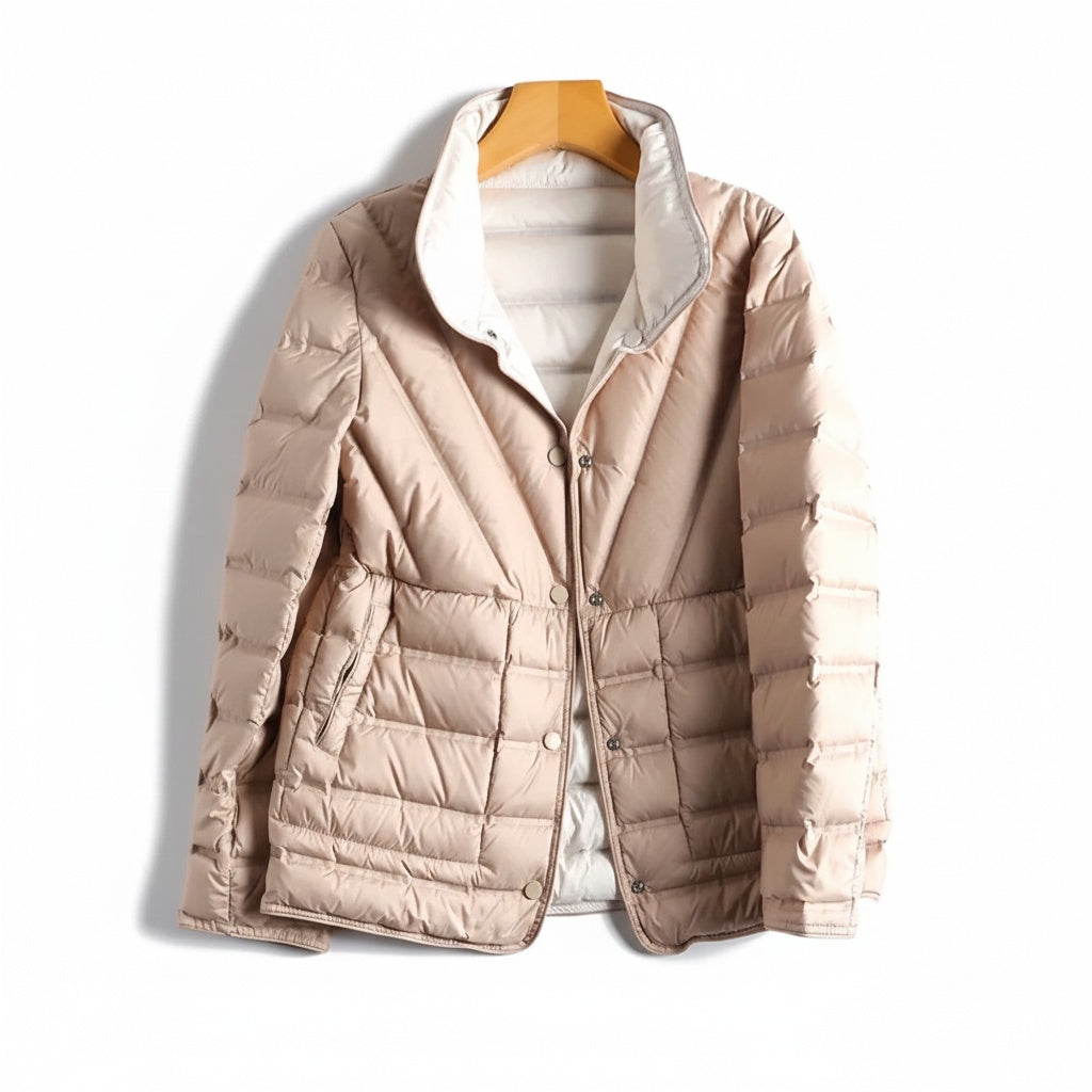 Elora Women’s Down Puffer Jacket – Reversible Lightweight Quilted Winter Coat