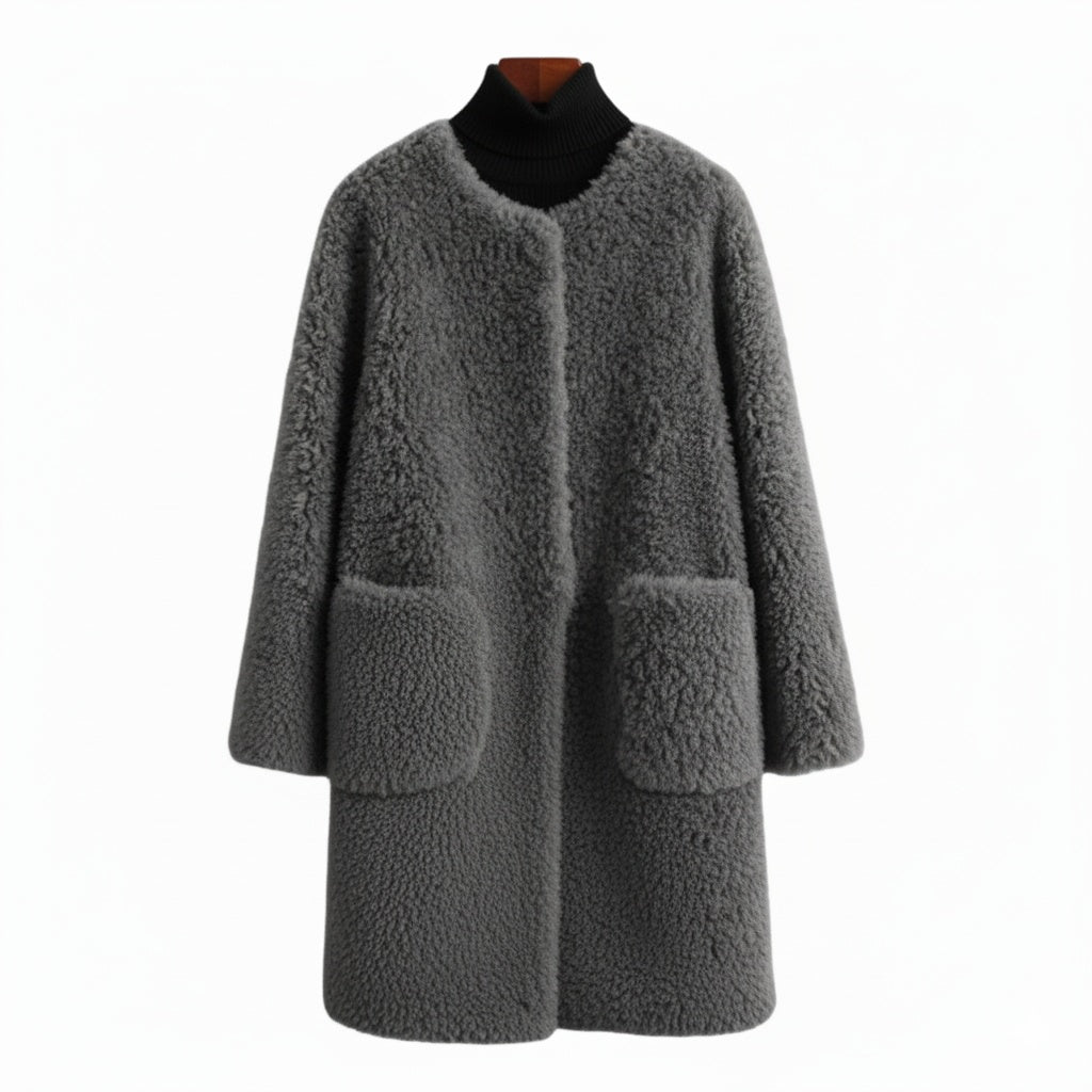 Amalia Women’s Fleece Coat – Fleece Longline Jacket