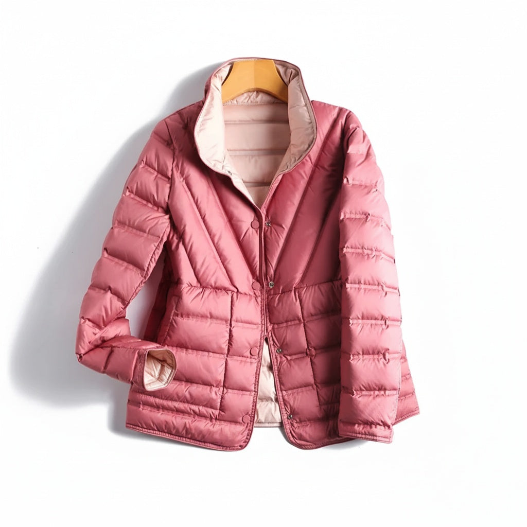 Elora Women’s Down Puffer Jacket – Reversible Lightweight Quilted Winter Coat