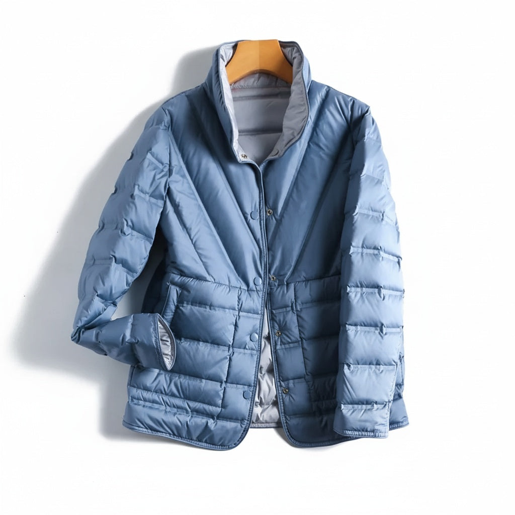 Elora Women’s Down Puffer Jacket – Reversible Lightweight Quilted Winter Coat