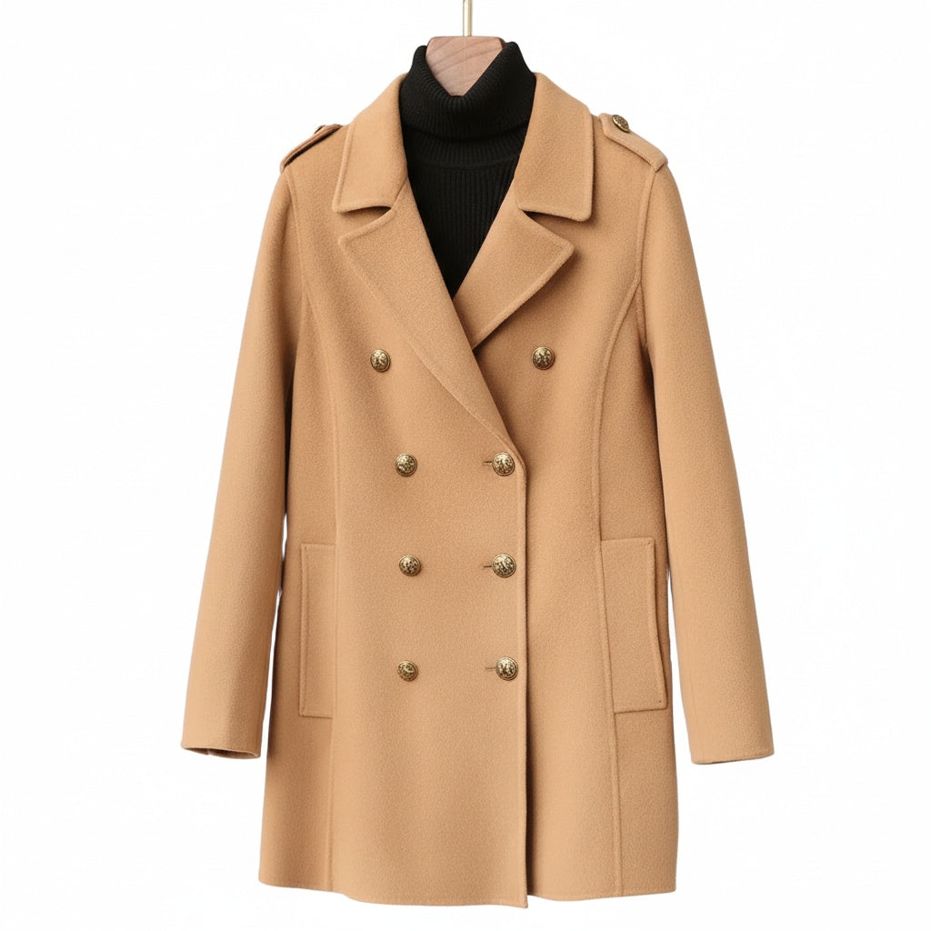 Celeste Women’s Wool Coat – Tailored Double-Breasted Overcoat