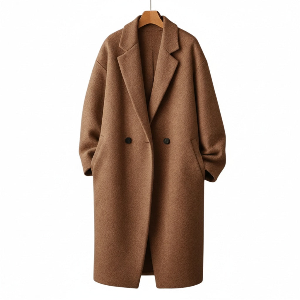 Beatrice Wool-Blend Women's Overcoat – Double-Breasted Long Coat