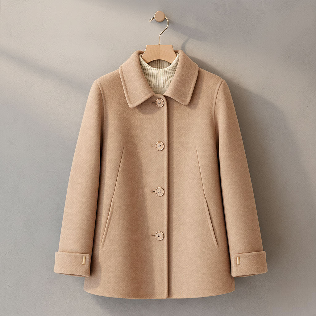 Dara Women’s Wool Coat – Tailored Button-Front Winter Jacket