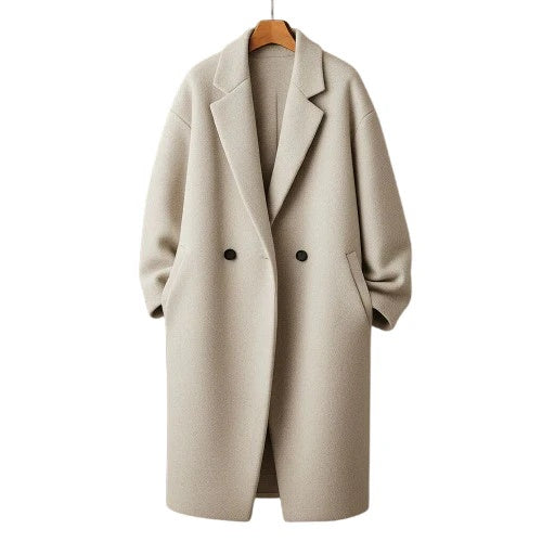 Beatrice Wool-Blend Women's Overcoat – Double-Breasted Long Coat