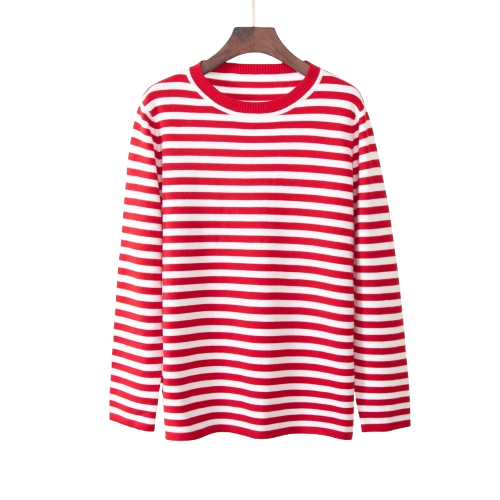Alina Women’s Striped Cotton Shirt – Classic Breton Long Sleeve Top
