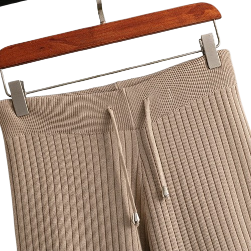 Adele Women’s Lounge Set – Soft Ribbed Cotton Hoodie & Relaxed Pants