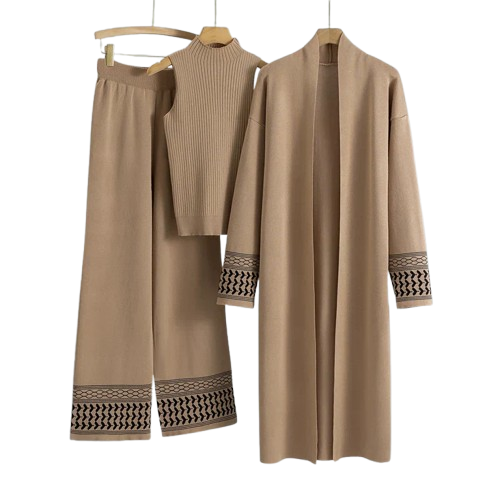 Gianna Women’s Lounge Set – Embroidered Viscose Outfit with Open Cardigan