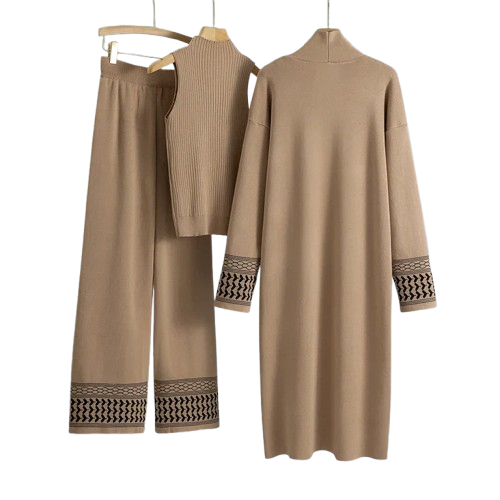 Gianna Women’s Lounge Set – Embroidered Viscose Outfit with Open Cardigan