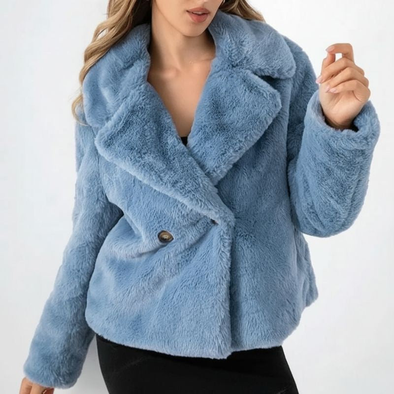 Anika Plush Jacket Women's – Sculpted Double-Breasted Jacket