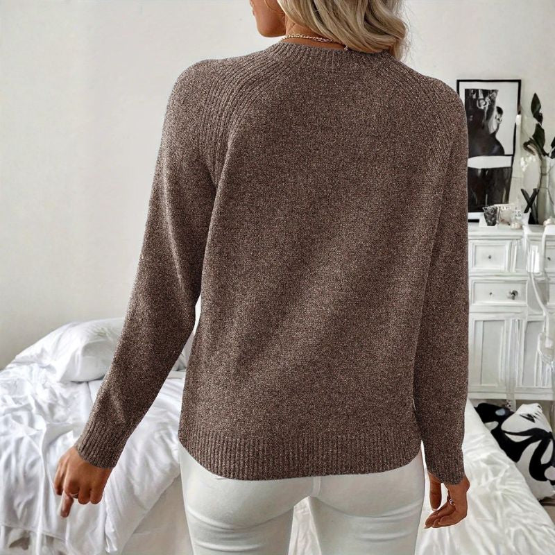 Asiya Women’s Turtleneck Sweater – Soft Knit Pullover with Elegant Pearl Detailing