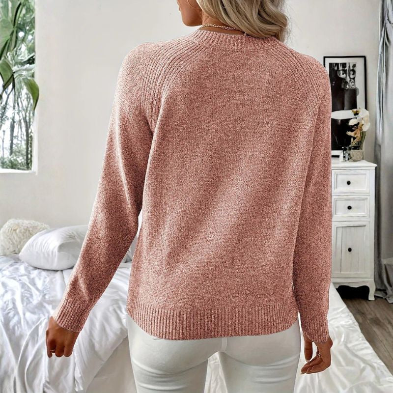 Asiya Women’s Turtleneck Sweater – Soft Knit Pullover with Elegant Pearl Detailing