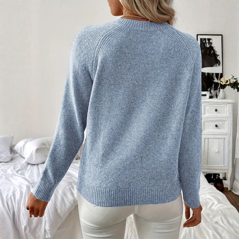 Asiya Women’s Turtleneck Sweater – Soft Knit Pullover with Elegant Pearl Detailing