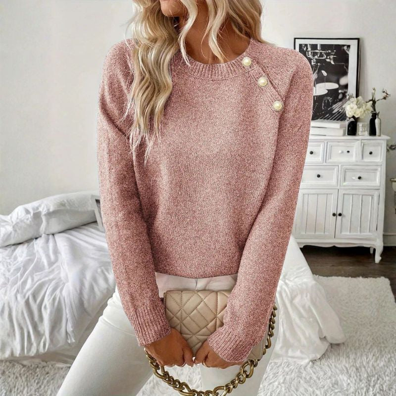 Asiya Women’s Turtleneck Sweater – Soft Knit Pullover with Elegant Pearl Detailing