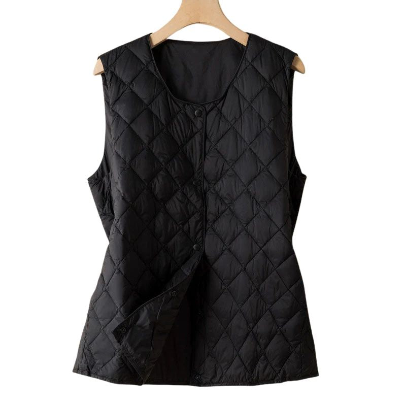 Elara Women’s Puffer Vest – Quilted Cotton Fill Lightweight Outerwear for Cold Weather Layering