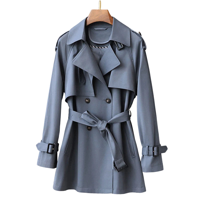 Amelia Women’s Trench Coat – Slim Fit Cotton Blend Trench Jacket for Fall and Winter