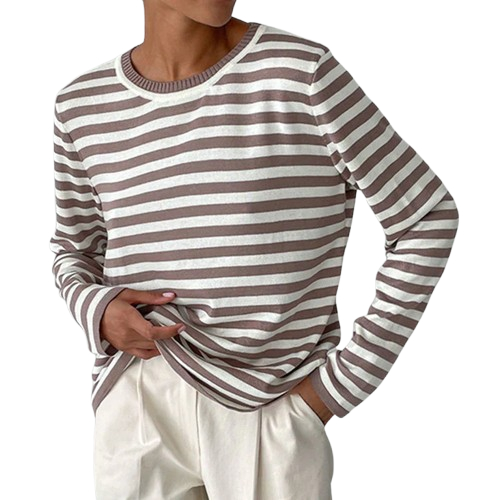 Alina Women’s Striped Cotton Shirt – Classic Breton Long Sleeve Top