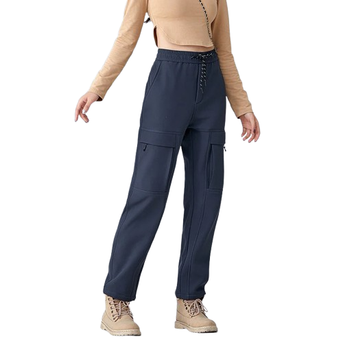 Everin Women's Fleece-Lined Cargo Pants – Windproof & Water-Repellent Outdoor Wear