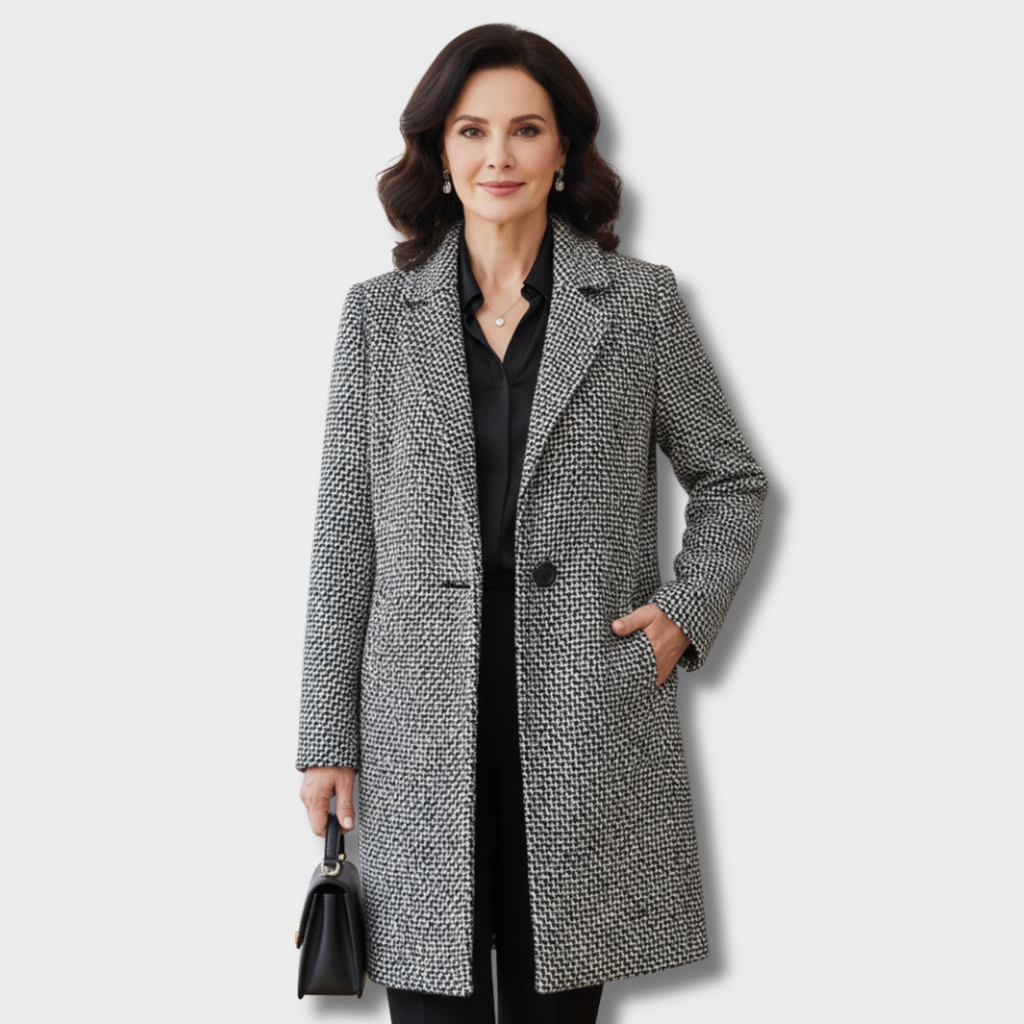 Annah Women’s Longline Wool Winter Coat – Slim Fit Elegant Overcoat for Cold Weather Style