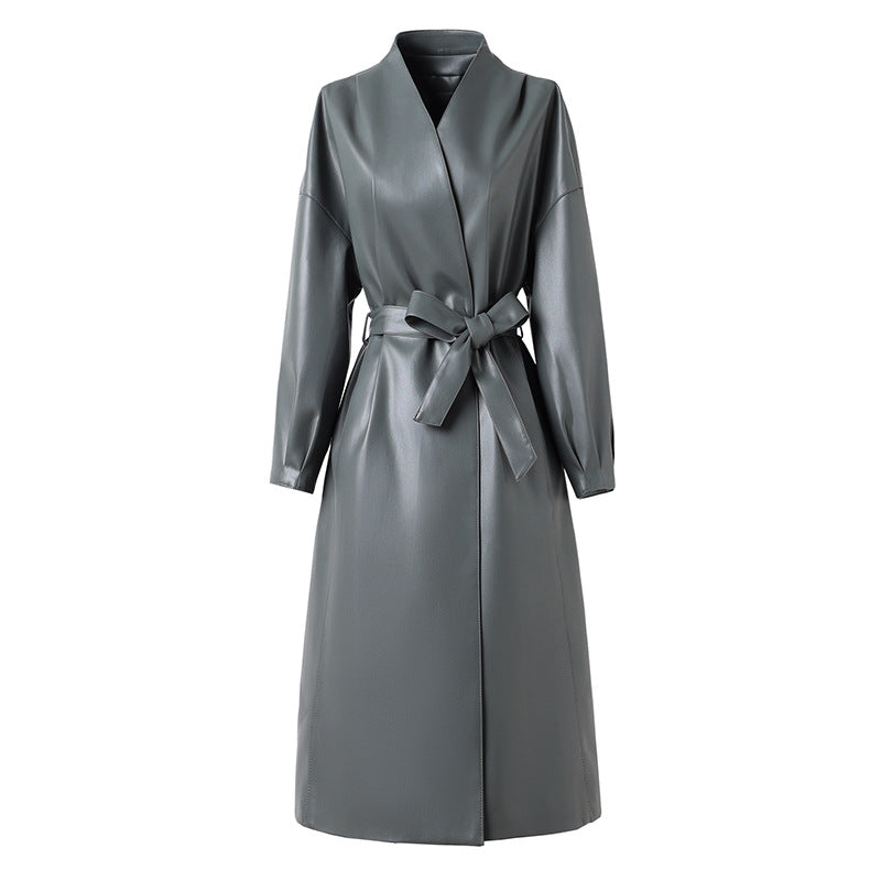 Florencia Women’s Trench Coat – Long Belted Jacket for Timeless Elegance