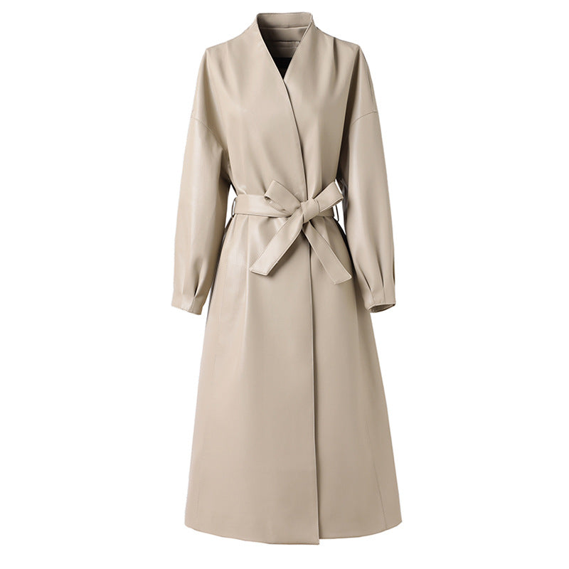 Florencia Women’s Trench Coat – Long Belted Jacket for Timeless Elegance