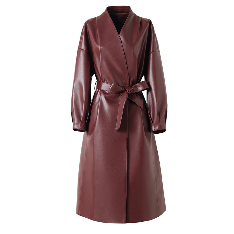 Florencia Women’s Trench Coat – Long Belted Jacket for Timeless Elegance