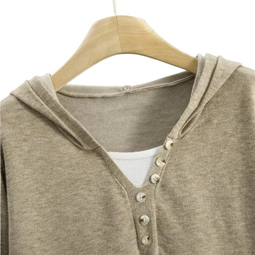 Clara Women’s Lounge Set – Soft Knitted Viscose Hoodie & Wide-Leg Pants