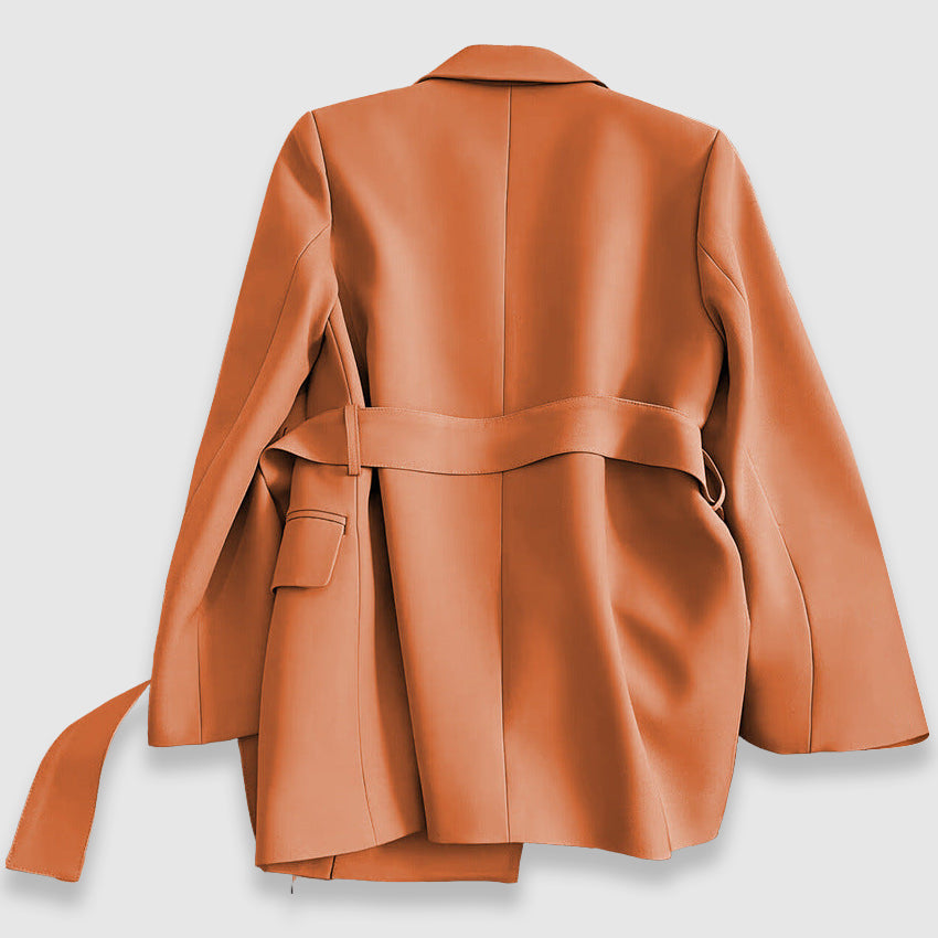 Emalyn Women’s Blazer Jacket – Belted Women’s Blazer with Elegant Lapel Collar