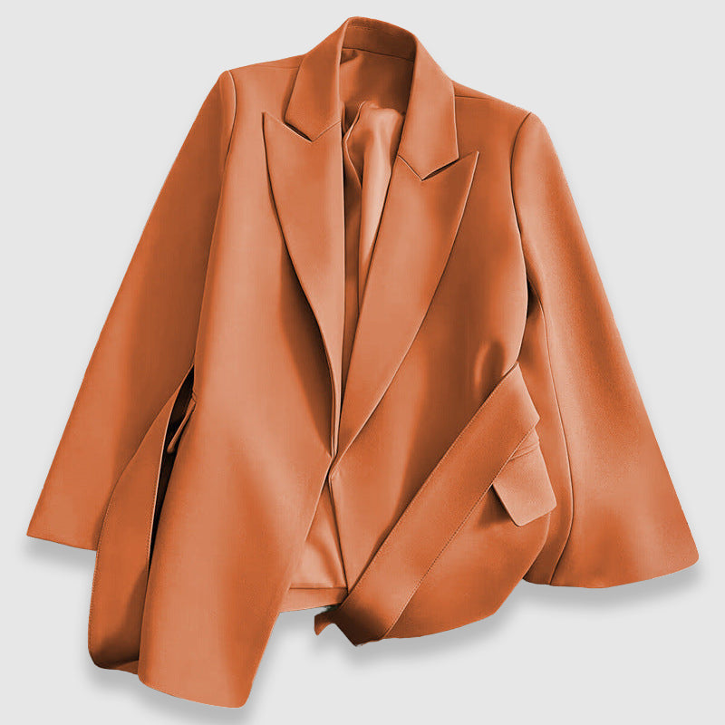 Emalyn Women’s Blazer Jacket – Belted Women’s Blazer with Elegant Lapel Collar