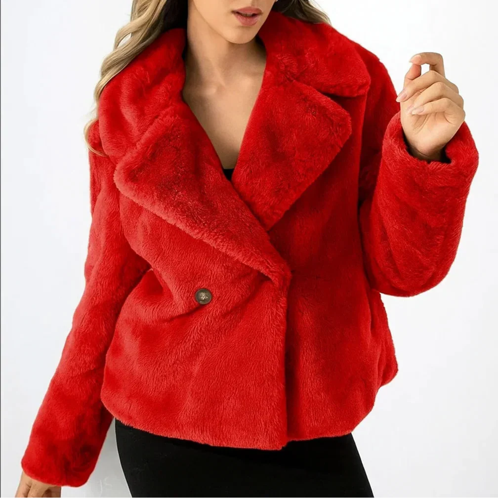 Anika Plush Jacket Women's – Sculpted Double-Breasted Jacket