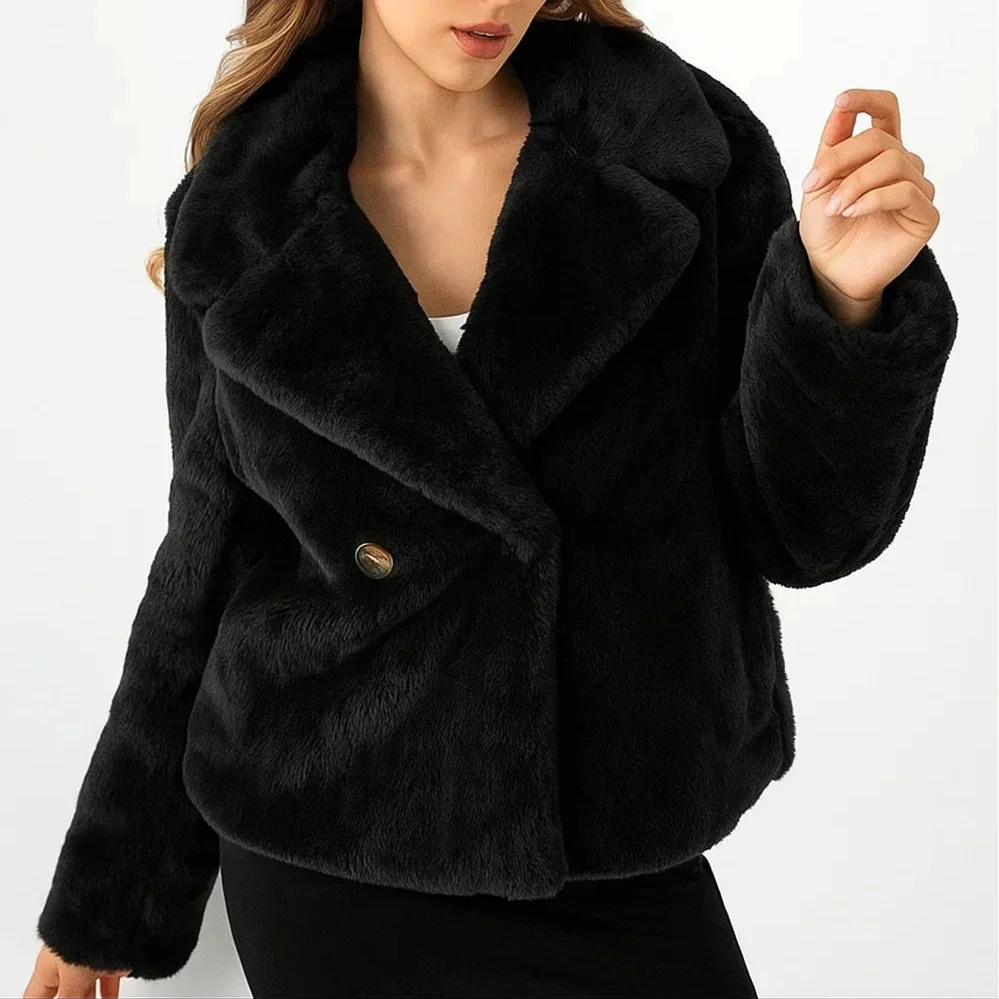 Anika Plush Jacket Women's – Sculpted Double-Breasted Jacket