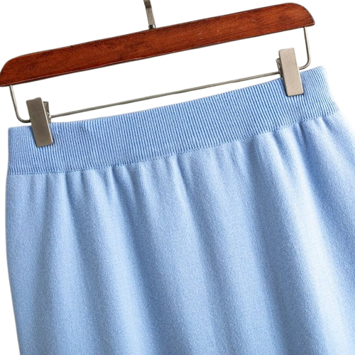 Aurora Women’s Knit Set – Soft Cotton Turtleneck with Relaxed Skirt