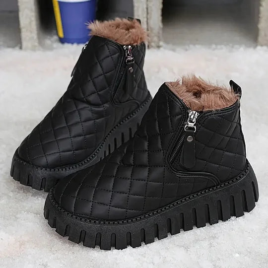 Alessia Women’s Winter Boots – Warm Lined Casual Ankle Boots with Side Zipper