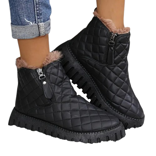 Alessia Women’s Winter Boots – Warm Lined Casual Ankle Boots with Side Zipper