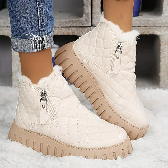 Alessia Women’s Winter Boots – Warm Lined Casual Ankle Boots with Side Zipper