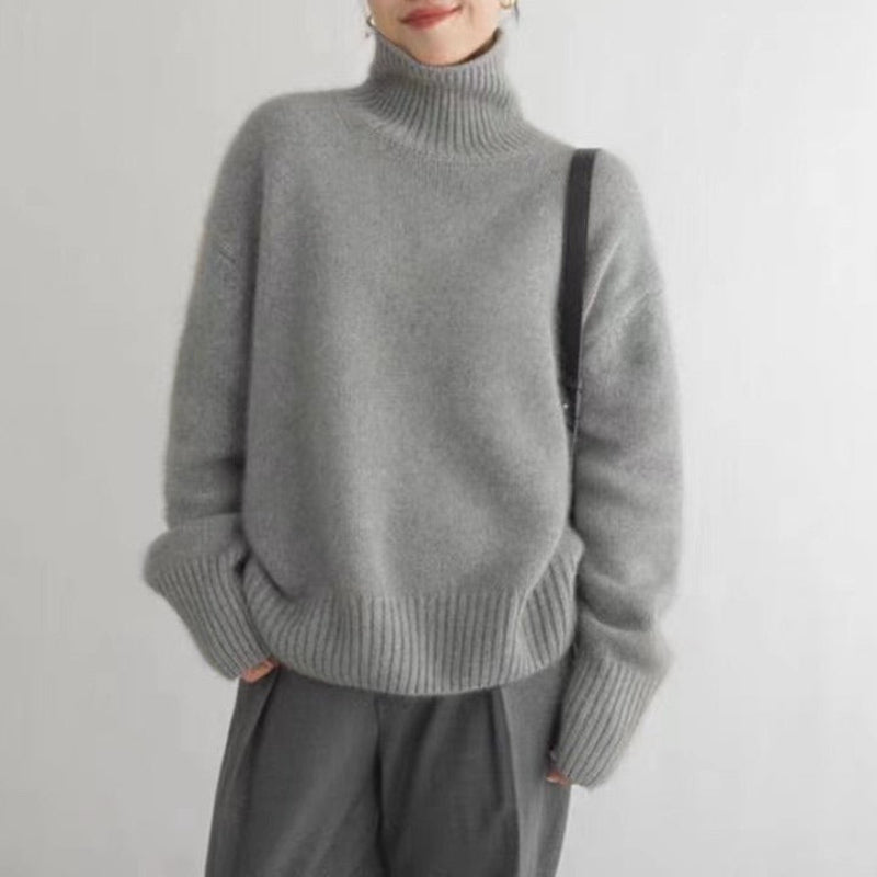 Ellah Women’s Turtleneck Sweater – Soft Knit Pullover for Effortless Layering